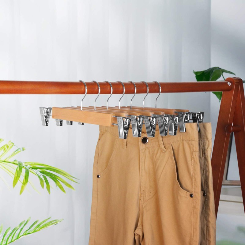 Pants Hangers Non Slip Bottoms Pants Skirt Clips Keep Shape