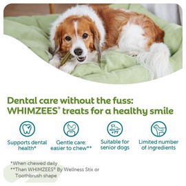 WHIMZEES By Wellness Softer Dog Dental Sticks, 14 Pieces, Size M, Dog Chews for Medium Breeds, Gentle Care, Suitable for Senior Dogs, Grain-Free, Rawhide-Free