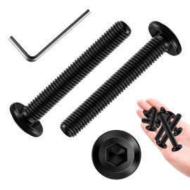 20Pcs M6 x 45mm M6 Screws Flat Head Socket Cap Screw Bolts Furniture Bolts, Allen Socket Drive M6 Bolt, Stainless Steel 304, Black Oxide M6x1.0 Bolt by Marysino