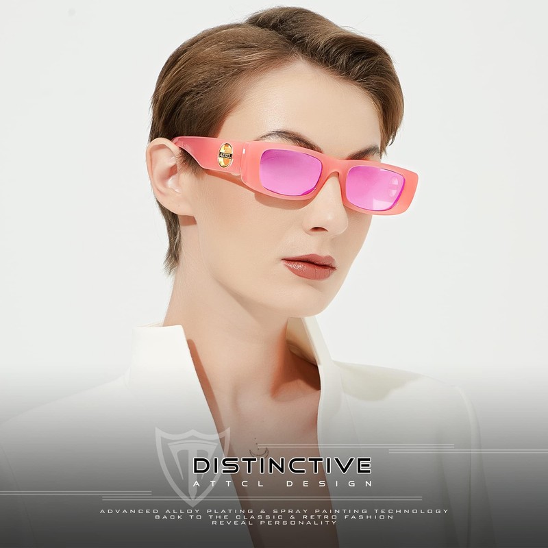 ATTCL Polarised Women's Rectangular Frame Sunglasses Trendy Chunky Sunglasses with