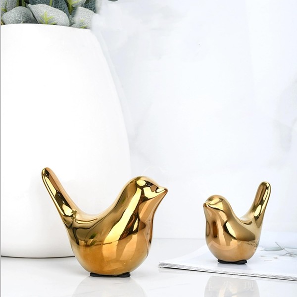 GJFASGF Small Animal Statues, Gold Bird Figurines Home Decor, Modern