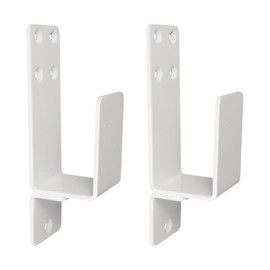 Antrader 2x4 Door Barricade Brackets Heavy Duty, 2PCS Door Bar Holder Brackets Door Metal Bar Bracket for 2X4 Lumber, White