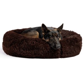 Best Friends by Sheri The Original Calming Donut Cat and Dog Bed in Shag or Lux Fur, Machine Washable, High Bolster, Multiple Sizes S-XL
