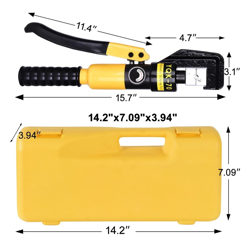 Hydraulic Crimping Tool 10 Tons Battery Cable Lug Terminal Crimper
