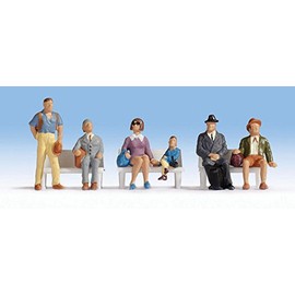 Walthers HO Scale Figure/People Set Waiting Passengers (6-Pack)