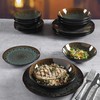 Gibson Elite Kyoto Double Bowl Dinnerware Set, Service for 4
