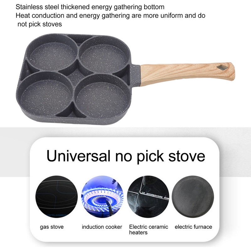 4 Hole Frying Pan Non Stick Heat Resisting Omelet Pan