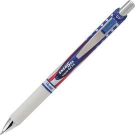 Pentel EnerGel RTX Retractable Liquid Gel Pen, Flag Barrel, Black Ink, 2-Pk (BL77USABP2A)