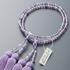 Buddhist Altanya Takita Shoten Prayer Beads for Yaso (Yaso Combined Use), Real Style Prayer Beads for Women, Fluorite (Florite) 8 inch, Pure Silk Head