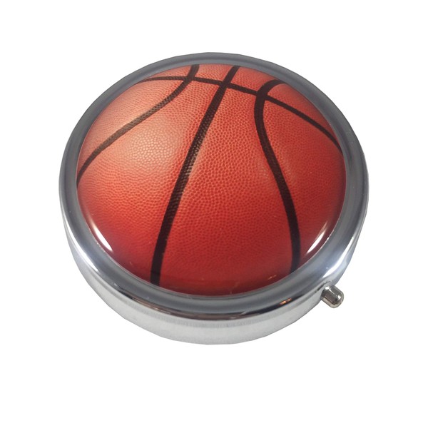 Basketball Three Section Slim Pocket Purse Travel Pill Box Case