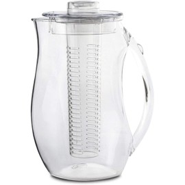 Large Fruit Infuser Water Pitcher (2.9 Quart / 93 Oz) – Shatterproof Acrylic Infusion Jug for Iced Tea, Juice, Beverages, Water, Lemon, Fruit & Herbs – BPA Free