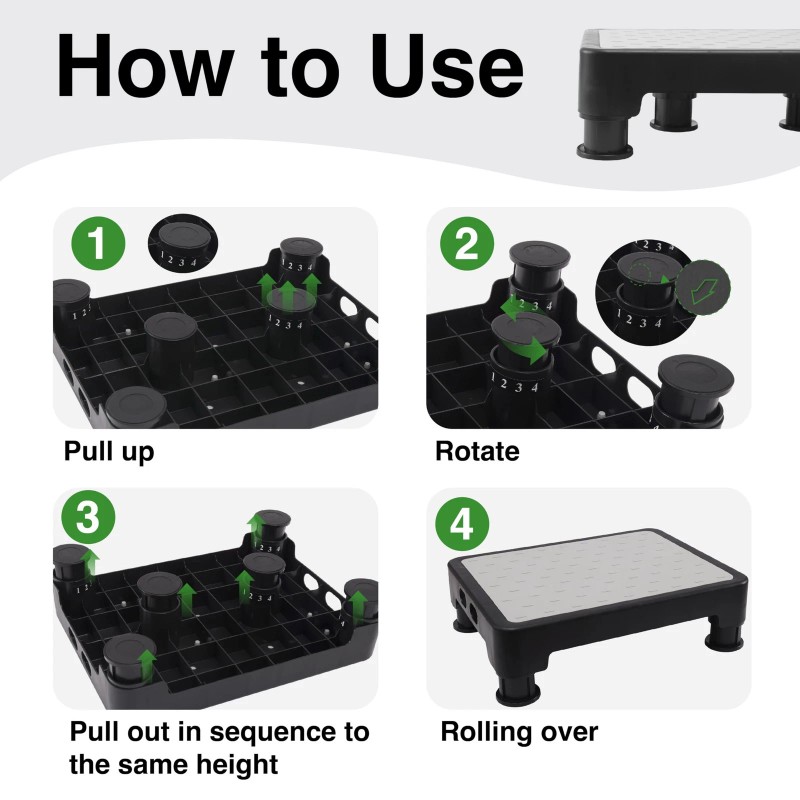 Cool-Angle Adjustable Step Stool for High Beds & SUV -