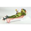Frog Leisure from artificial stone, ca. 19 x 7 cm