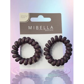 Mibella Haargummis, 2er Set Zopf Spirale, Schwarz, für Alle Haartypen, 28656