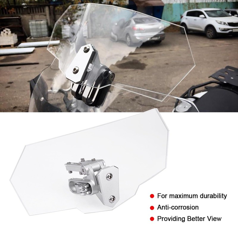 FLEXMAN Universal Motorcycle Wind Deflector, Adjustable Motorcycle Windshield, Transparent Windscreen