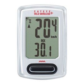 CatEye VELO WIRELESS+ CC-VT235W Cycle Computer, Wireless+ Velo, White, Bicycle Speedometer, Waterproof for Rainy Days, Backlight, Time, Calorie Consumption, Includes Japanese Manual