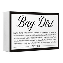Buy Dirt Sign Wood Box,Funny Home Wood Block Sign for Home Bedroom Office Wall Shelf Tabletop Desk Decor
