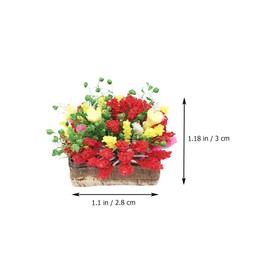 ifundom 3pcs Miniature Potted Plants Dollhouse Miniature Bonsai Plant Doll House Mini Potted Plant Flower Model Tiny Artificial Plants Greenery Ornament Dollhouse Furniture for Home Dollhouse Decor