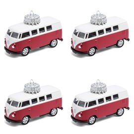 corpus delicti :: Metal Christmas Tree Decorations - The Rolling Alternative to Christmas Bauble - Compatible with VW Bus T1 (Set of 4 Red)