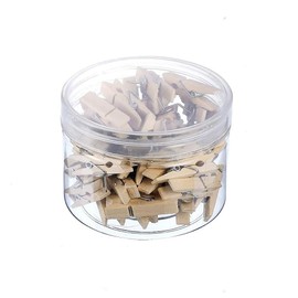 Push Pins with Wooden Clips,50 PCS Wood Pegs with Pushpins Drawing Pins Cork Board Pins with Clips Thumbtack for Cork Board Notice Board Map Drawing Pictures Hanging