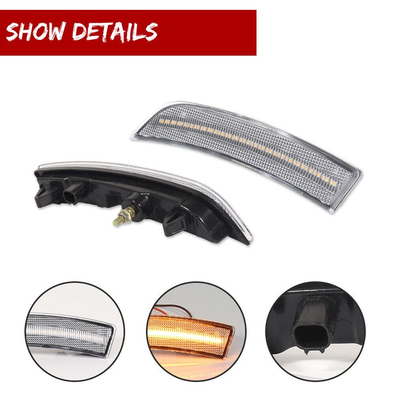 JDMTECH JDM Clear Lens Amber Full LED Side Marker Lights