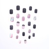 SINHOT Square Press on Nails Medium - Black Fake Nails
