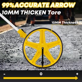 SILVEL 12 Inch Measuring Wheel, MAX9999FT Measuring Wheel in Feet and Inches, One key to Zero Rolling Tape Measuring Wheels, yellow