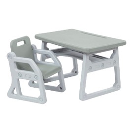 ECR4Kids Toddler Plus Desk and Chair, Kids Furniture, Grey/Light Grey