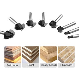 ROOCBIT Broca de enrutador de caja de ensenada de vástago de 1/4 pulgadas, 5/16 pulgadas, 3/8 pulgadas, 1/2 pulgadas, diámetro de corte, herramienta de carpintería, 4 piezas