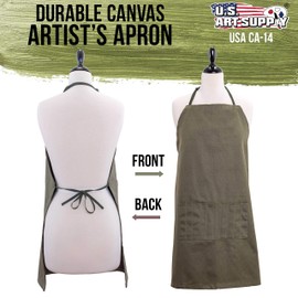 US Art Supply Extra Large Canvas Adjustable Artist Apron - Size: 29 x 26 by US Art Supply