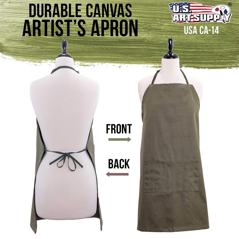 US Art Supply Extra Large Canvas Adjustable Artist Apron -