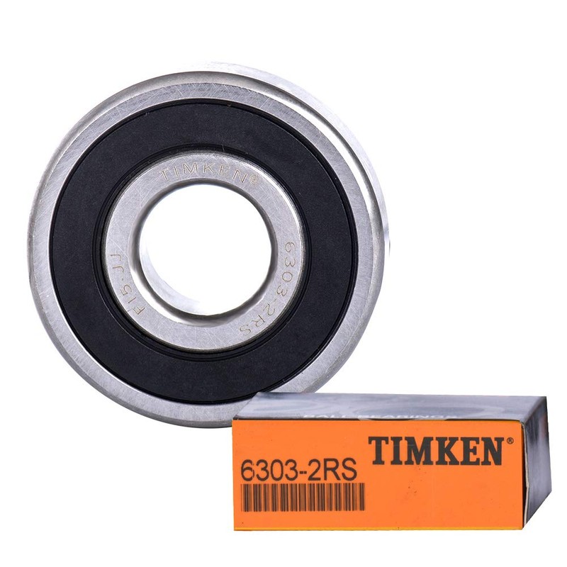 2PACK TIMKEN 6303-2RS Double Rubber Seal Bearings 17mmX47mmX14mm, Pre-Lubricated and