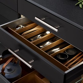 Probrico 5 Pcs 90mm Hole to Hole T Handle Cupboard Drawer Handle Stainless Steel Brushed Nickel