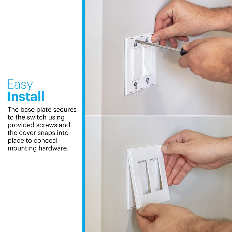 Power Gear Double Rocker Screwless Wall Plate Cover, 4.75" H