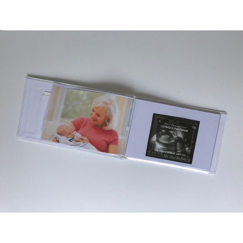 Grandparent Gifts 1st Granddaughter Brag Book white faux-suede Hold 32