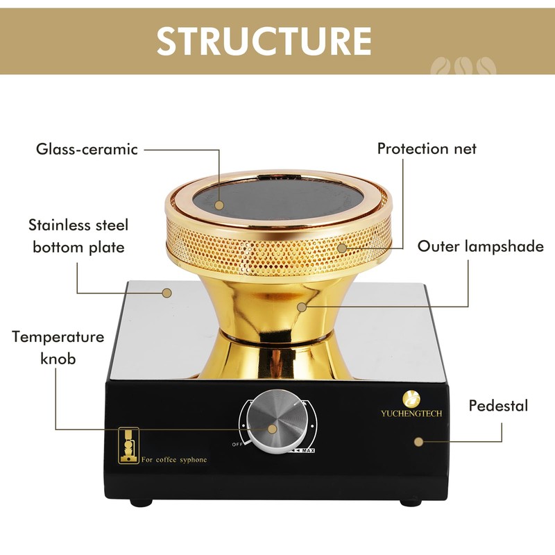 YUCHENGTECH Coffee Heater for Vacuum Coffee Pot, 130ml, 400W, 110V