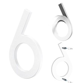 Yafimea House Number Plaque White 15 cm Large Mdoerne Made of ABS Plastic in 3D Look Number 6/9