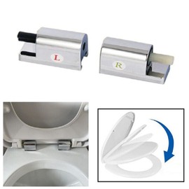 BODYA 2Pcs Toilet Seats Cover Hinges Replacement Toilet Soft Close Hinges Accessory Silver