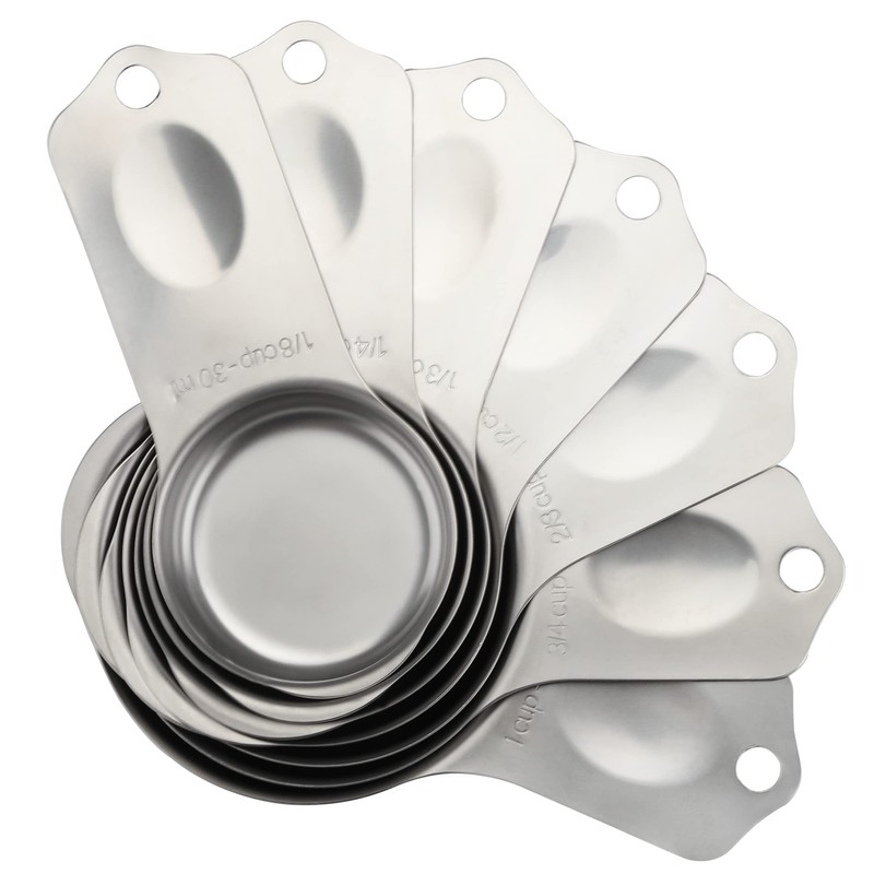 Stainless Steel Measuring Cups Set of 7 Stackable Heavy Duty