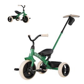 Toddler Tricycles for 2 to 6 Year olds-2 in 1 Kid's Trikes Bike with Push Handles Adjustable & Removable, Push Bike with Toy Storage Basket for Boys & Girls Tricycle Gift