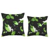 Basil Leaves Abstract Color Splash Throw Pillow