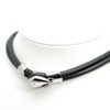 [Silver One] Nappa Leather Double Black Choker Men's Bi [Front