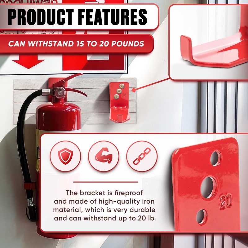 8Pcs Wall Mount for Fire Extinguisher - Fire Extinguisher Holder