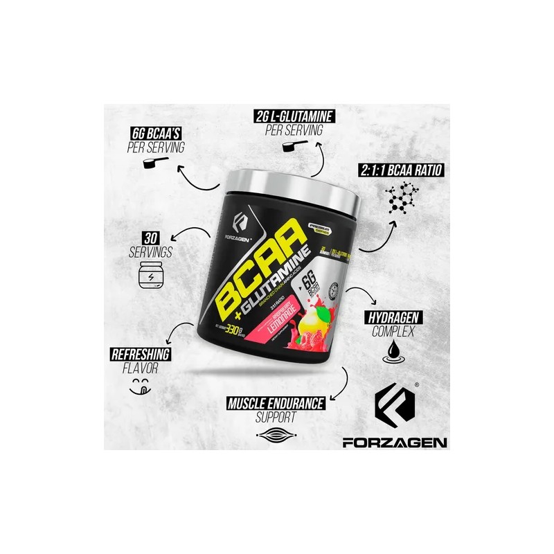 Forzagen Bcaa En Polvo Glutamina 30 Porciones Polvo Paquete