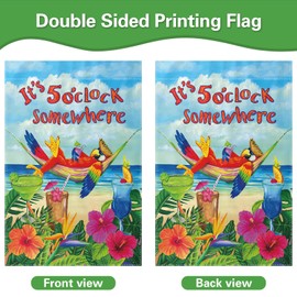 It'S 5 O'Clock Anywhere Summer Double Sided Printed Garden Flag 12x18 Inches - Suitable For Garden Decoration, Yard Parties, Outdoor Camping, And Summer Themed Celebrations (polychrome)