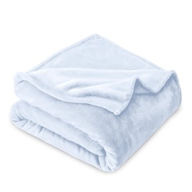 Bare Home Fleece Blanket - Twin/Twin Extra Long Blanket - Blue Mist - Lightweight Blanket for Bed, Sofa, Couch, Camping, and Travel - Microplush - Ultra Soft Warm Blanket (Twin/Twin XL, Blue Mist)