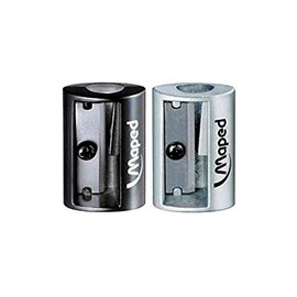 PENCIL SHARPNER - METAL- ONE HOLE PACK OF TWO BLACK & SILVER COLOUR, MADE FROM HEAVY METAL