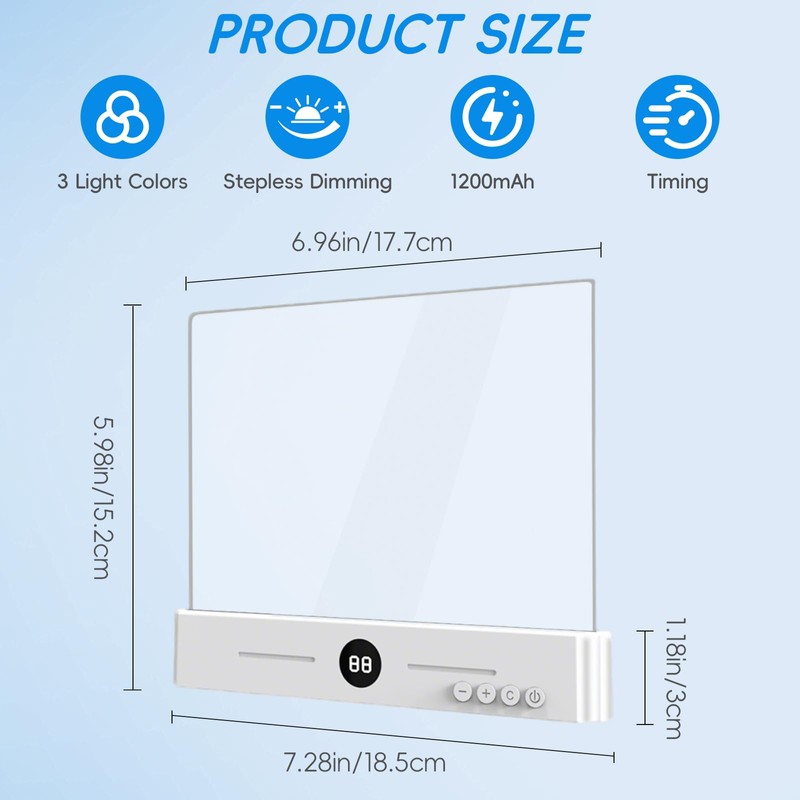 LED Book Light and Night Light 2 in 1,Rechargeable Clear