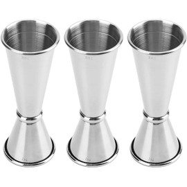 Yesland 3 Pcs Double Cocktail Jigger - Double Jigger and Japanese Style Stainless Steel Bar Measuring Jigger - 0.5 Oz to 2 Oz Jiggers -Silver Alcohol Measuring Tools(4.75 Inches)