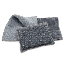 Microfibre Washing Up Sponge and Scouring Cloth for Kitchen and Household - Gentle Alternative to Steel Sponge - Scratch-Free Kitchen Sponge for Pans, Pots, Kitchen Sponge for Pans, Pots... (Grey)
